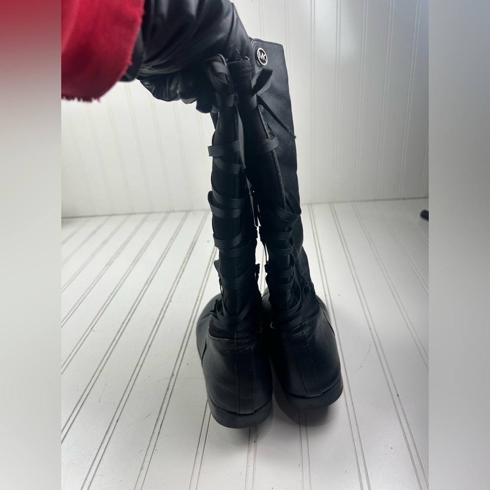 Michael Kors Black Leather Riding Girl’s Boots Size 4 - Picture 5 of 12